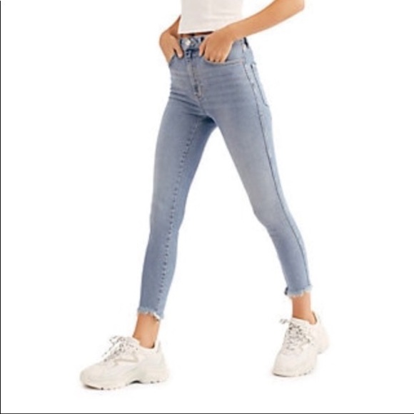Free People Denim - Free People High Wasted Raw Hem Ankle Jeans